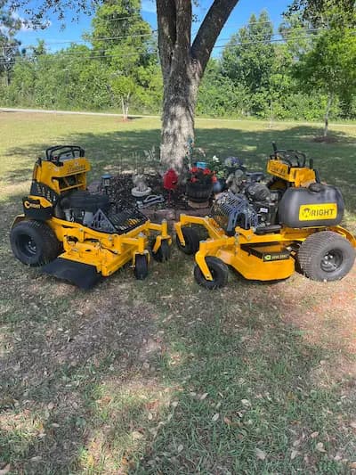 Professional lawn care equipment used by Stokes Lawn Care